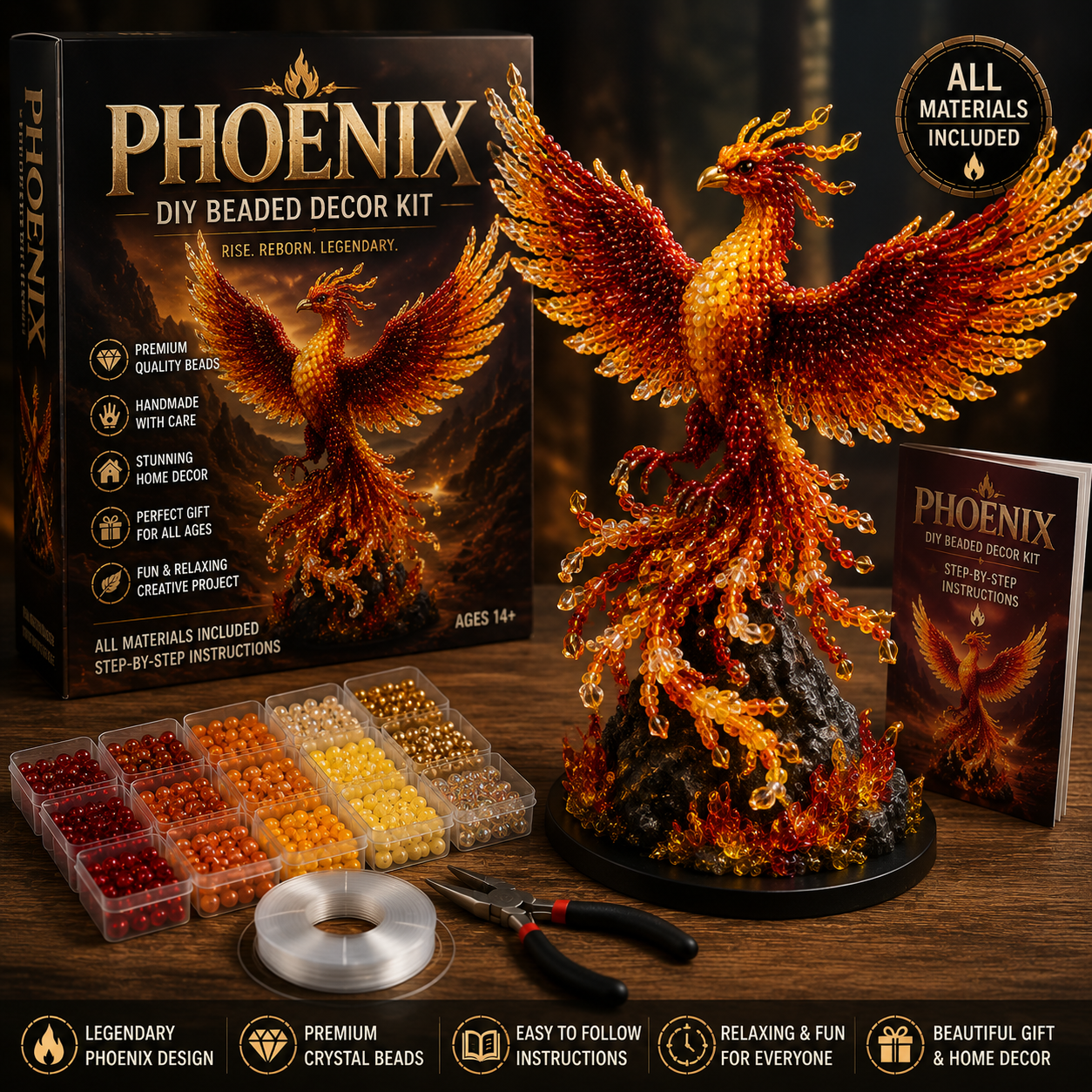 068a13dcfe783b88fecfe06094849a46.png Phoenix DIY Beaded Decor Kit – Rise. Reborn. Legendary. - Image 1