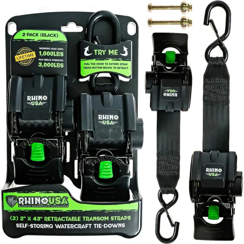 1_b9ce7148-61a5-4304-806b-684e0117b3d1.jpg Retractable Boat Trailer Tie Down Straps 2PK | Buy X Get X FREE - Image 1