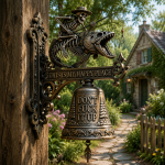 🎣 Metal Skeleton Fisherman Wall Bell – “This Is My Happy Place” Outdoor Décor - Image 4